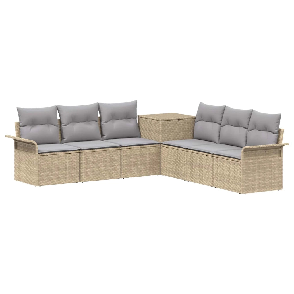 Set di divani 7 pz Beige e Grigio Chiaro 3448669