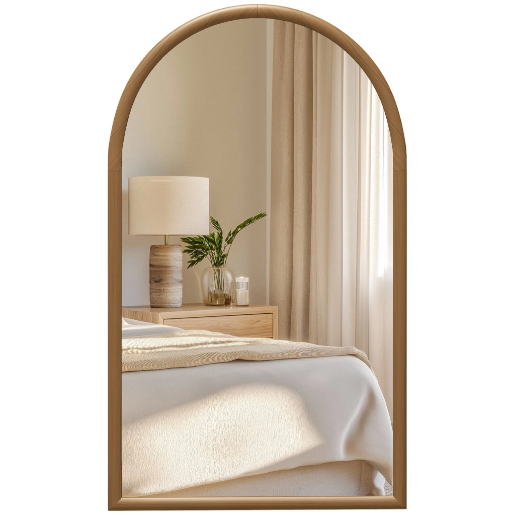 Specchio da parete ad arco ¨C zephmum ¨C 110x65 cm marrone scuro