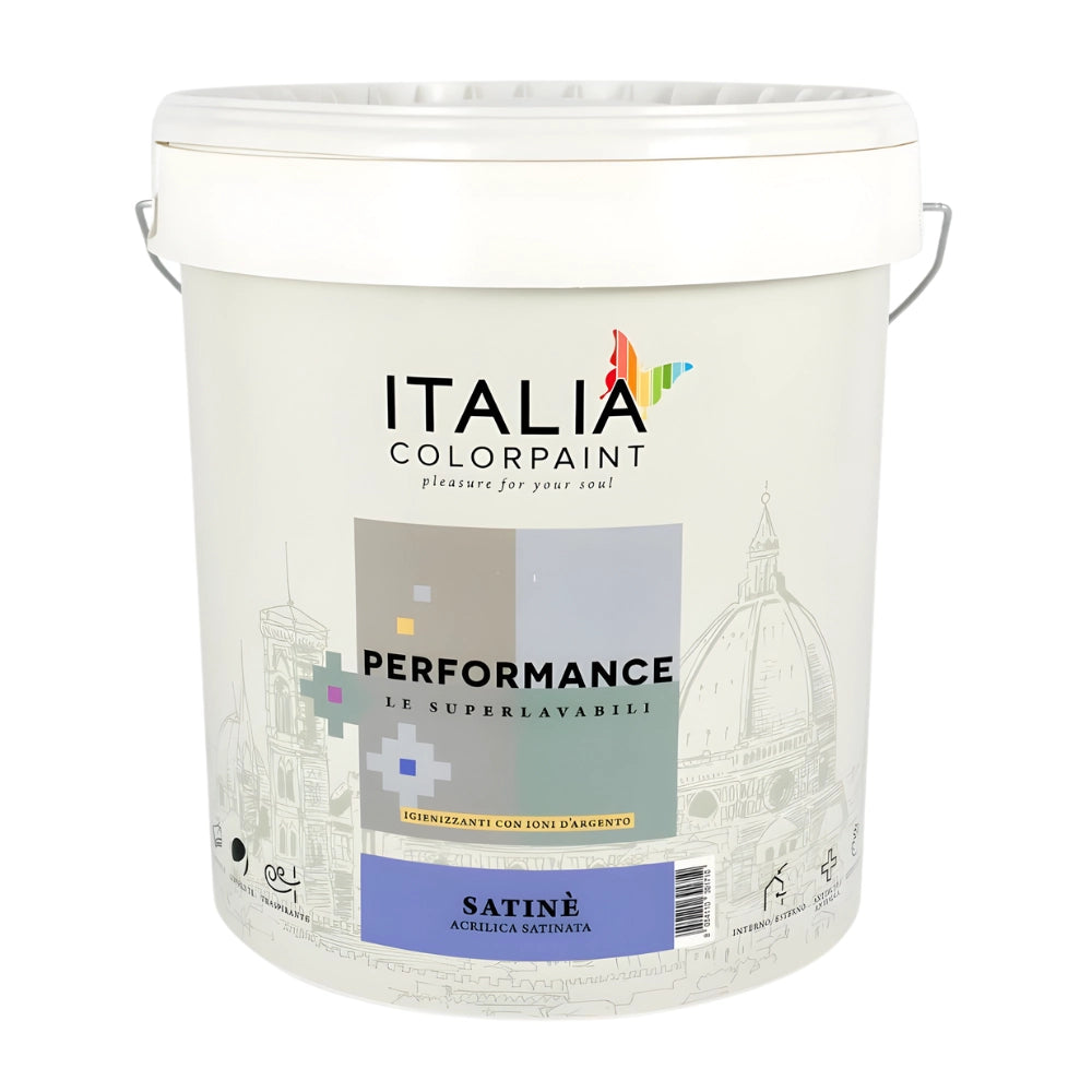 Performance satinè idropittura acrilica satinata superlavabile igienizzante *** formato 4 lt, confezione 1