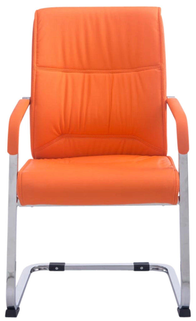 Set di 2 sedie a sbalzo XXL Anubis in similpelle arancione