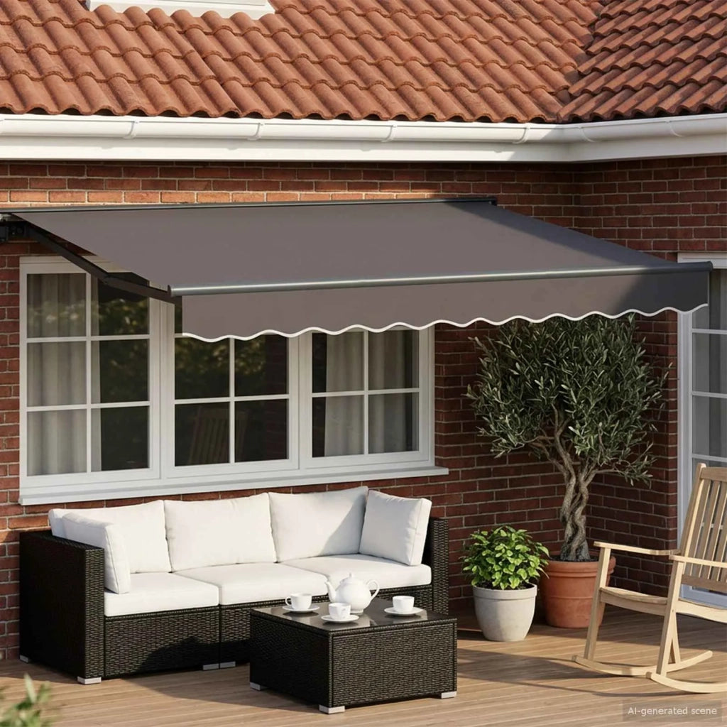 Cornice per Tenda Manuale con LED Antracite 2,5 x 2 m 3420727
