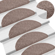 Tappetini per scale autoadesivi 15 pz 65x21x4 cm Marrone Chiaro semicircolari grandi 132696