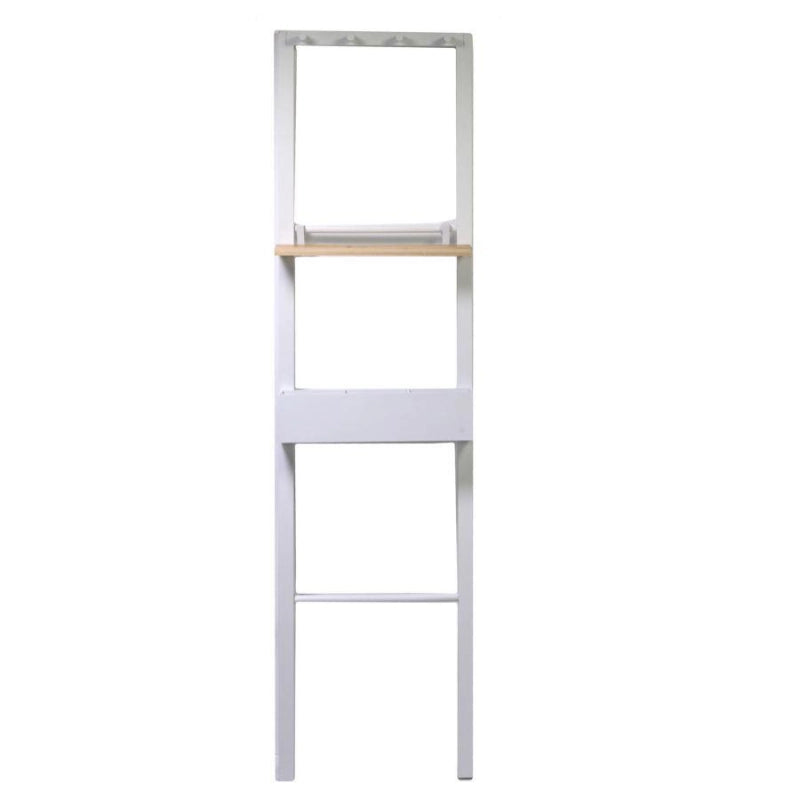 Attaccapanni stand legno 4 posti biancocon mensola cm 40x13h160