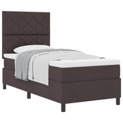 Letto a molle con materasso Marrone Scuro 100 x 200 cm Tessuto 3339444