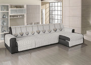 Copridivano Trapuntato Per Divani Con Penisola Disegno Cuore Appeso - 280-285 cm - Beige