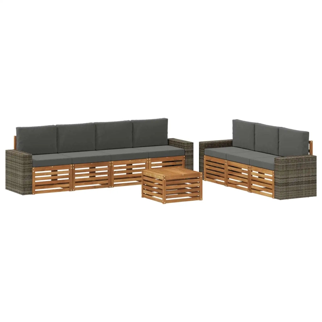 Set divani 8 pz Legno di Acacia Massello 3384128