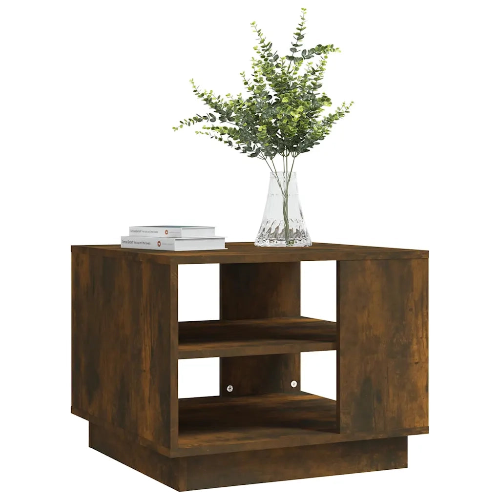 Tavolino da Salotto Rovere Fumo 55x55x43 cm in Truciolato 813086