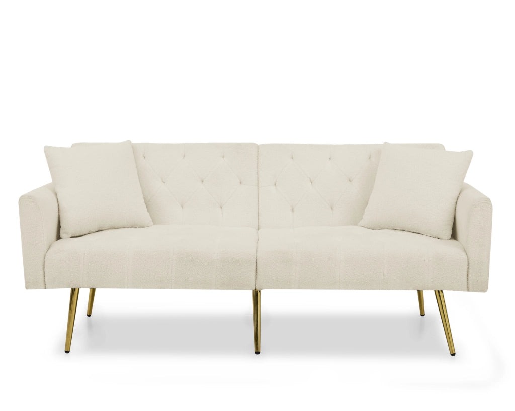 Divano a 2 posti in Teddy-Fleece con schienale reclinabile a 3 posizioni; beige
