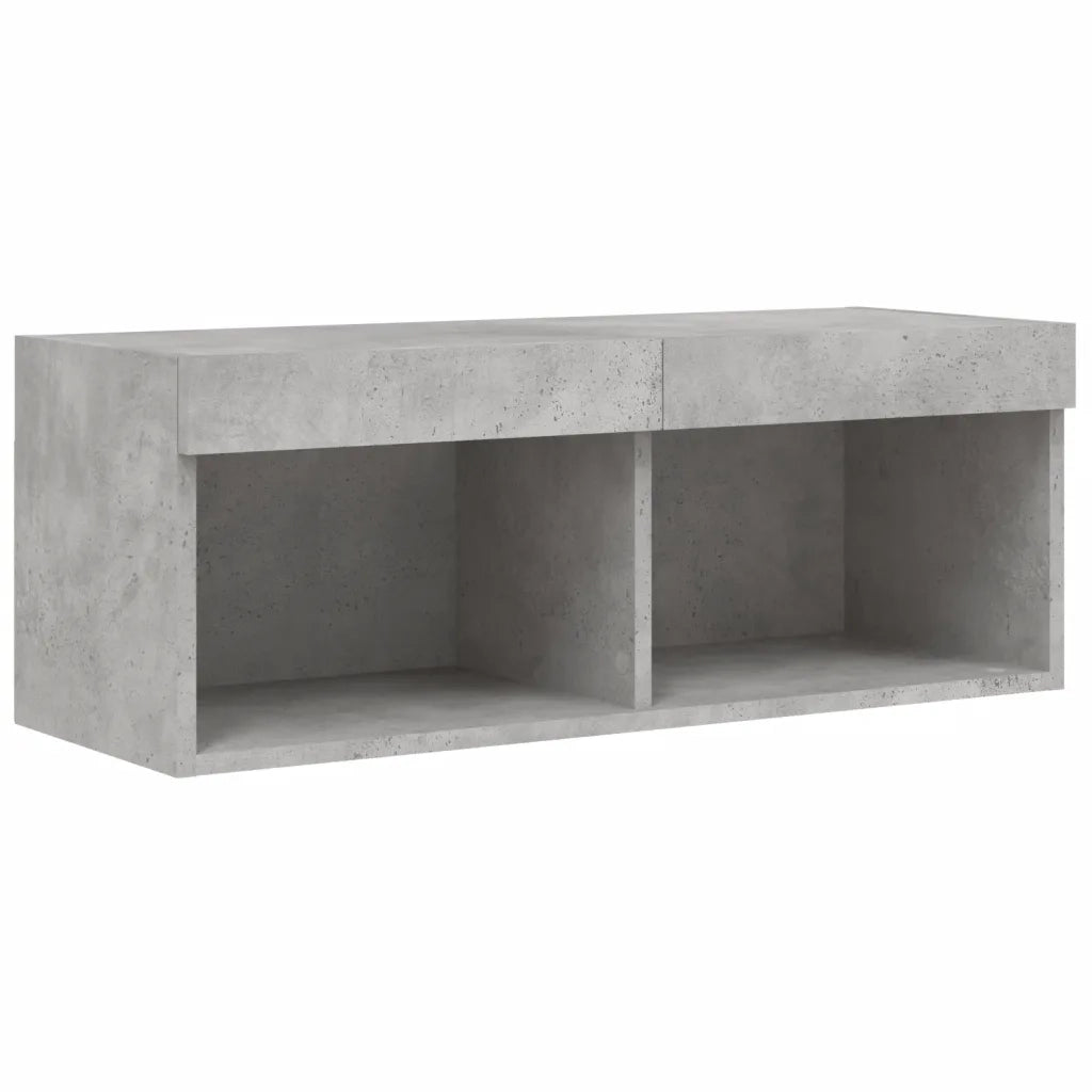 Mobile Porta TV con Luci LED-Mobile per TV-Credenza TV Grigio Cemento 80x30x30 cm