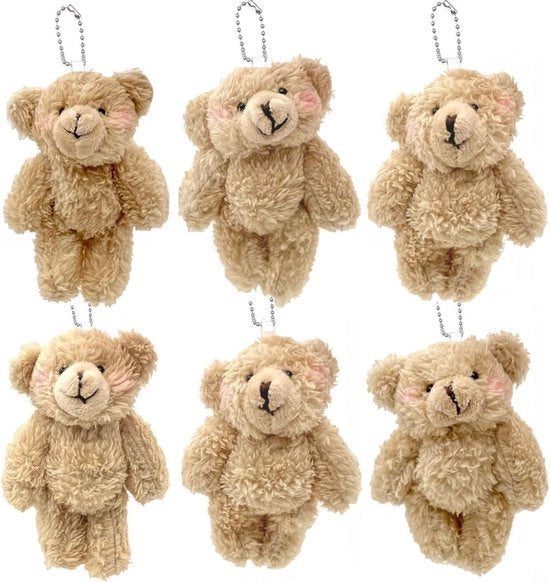 Berretti da chiave con peluche soffice - Animalucci da abbracciare - 6 pezzi