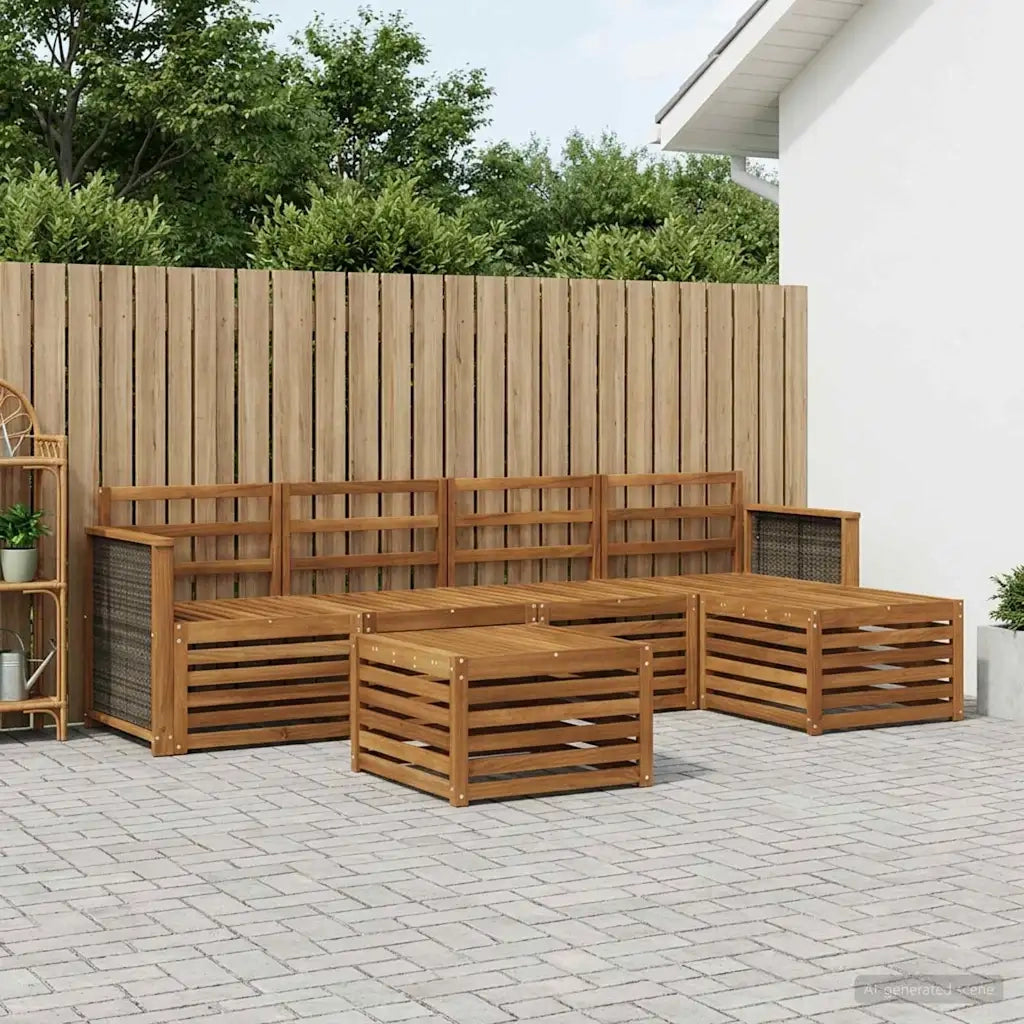 Set di divani da esterno 6 pcs Naturale 3384255