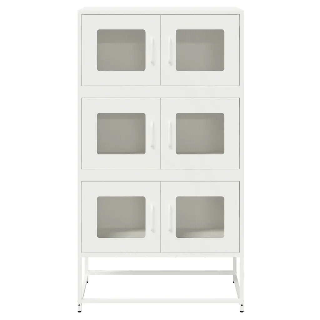 Credenza-Buffet-Armadio da cucina Bianca 68x39x123 cm in Acciaio 905861