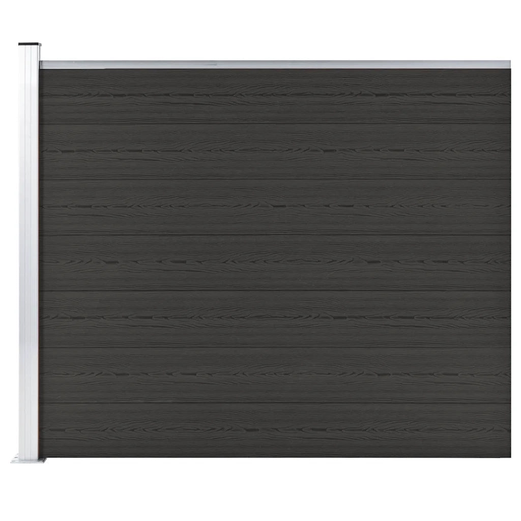 Pannello di Recinzione in WPC 175x146 cm Nero 148985