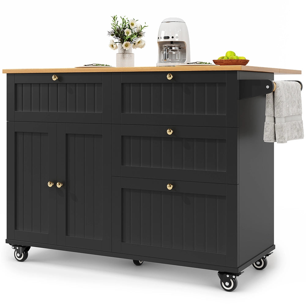 Isola cucina - Xylo - tavolo estensibile grano legno nero