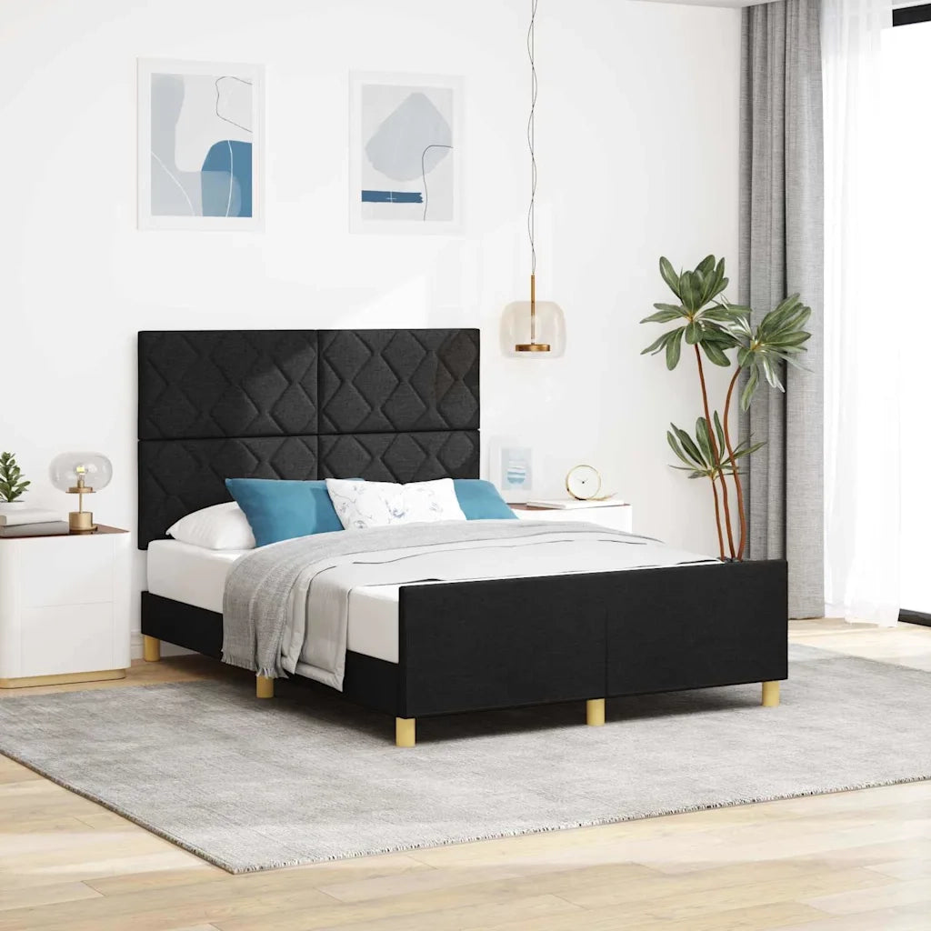Struttura del letto con testiera Nero 140 x 200 cm Tessuto 3344811