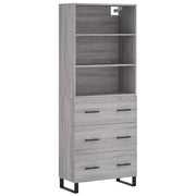 Credenza | Madia | Buffet da pranzo | Armadio da pranzo Grigio Sonoma 69,5x34x180 cm in Legno Multistrato