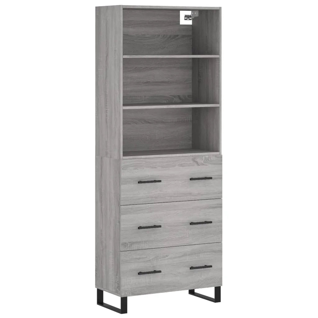 Credenza | Madia | Buffet da pranzo | Armadio da pranzo Grigio Sonoma 69,5x34x180 cm in Legno Multistrato