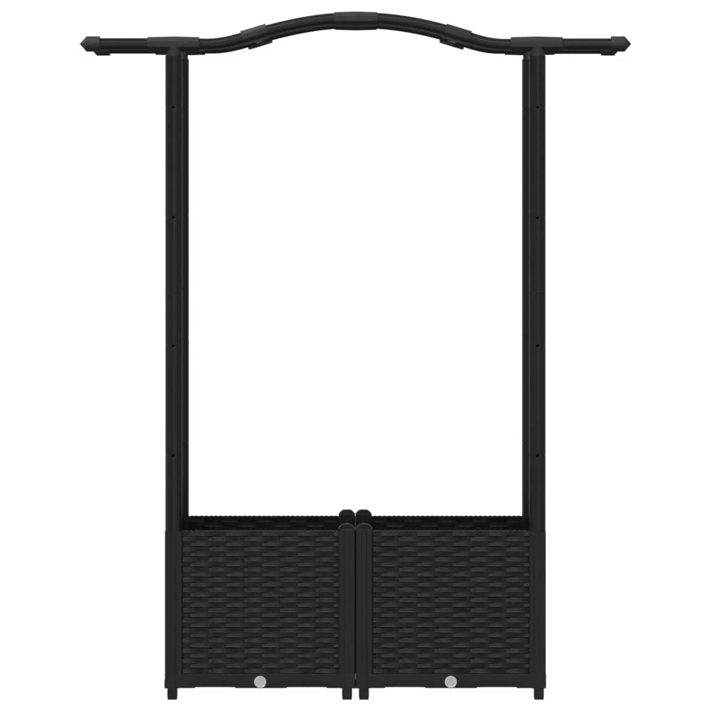 Letto Rialzato con Griglia e Tetto Nero 125 x 40 x 138 cm PP 42032530