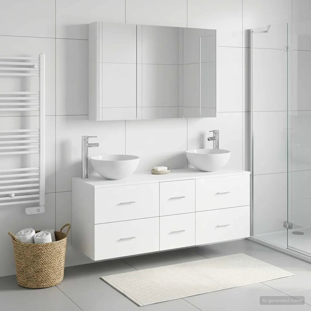 Set di mobili per il bagno 4 pcs Bianco 3406743