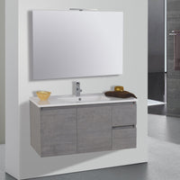 Mobile da Bagno Sospeso 100cm Mazzoni Maiorca Light 2+2 Grigio Cemento