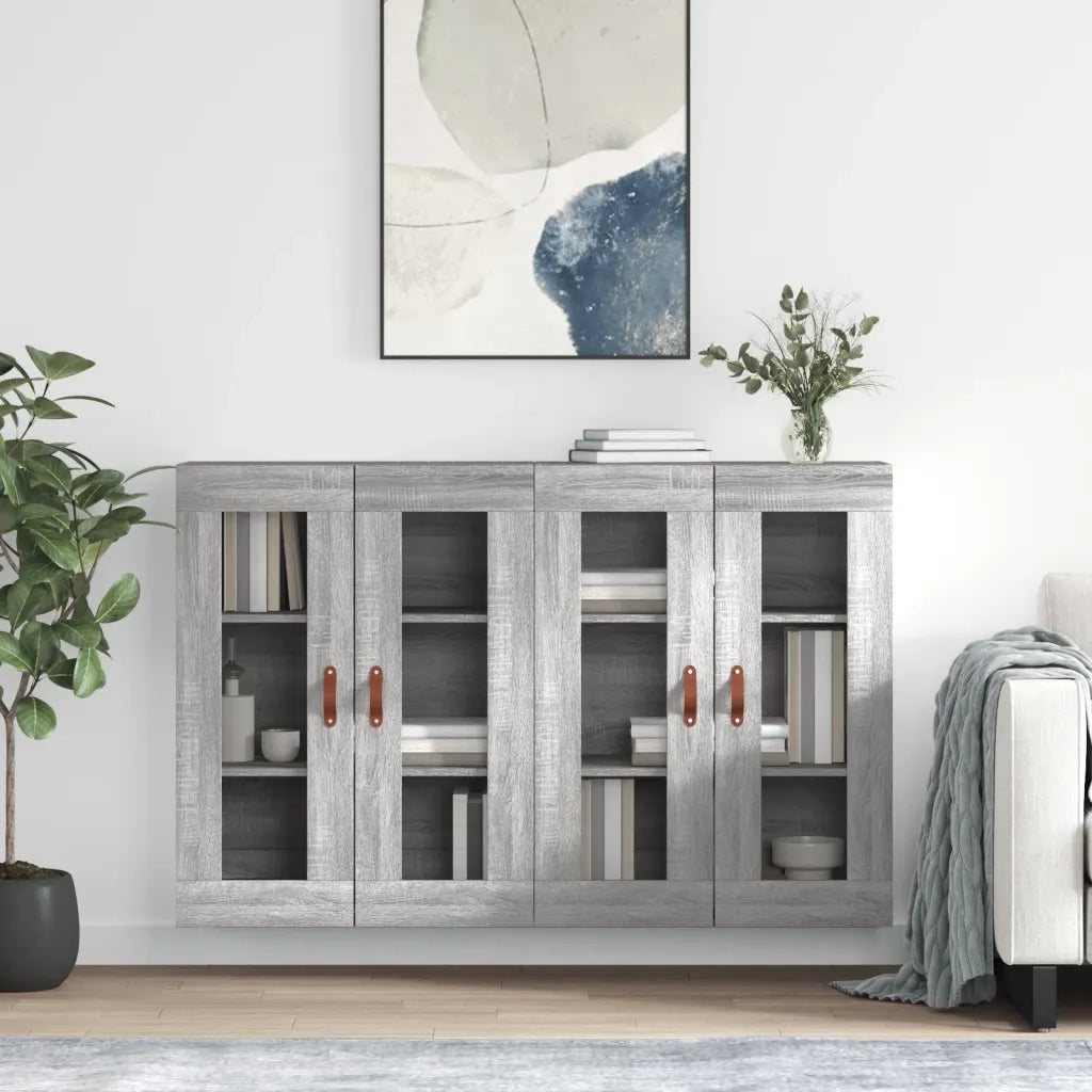 Armadietti a Parete 2 pz Grigio Sonoma in Legno Multistrato CFW2043944