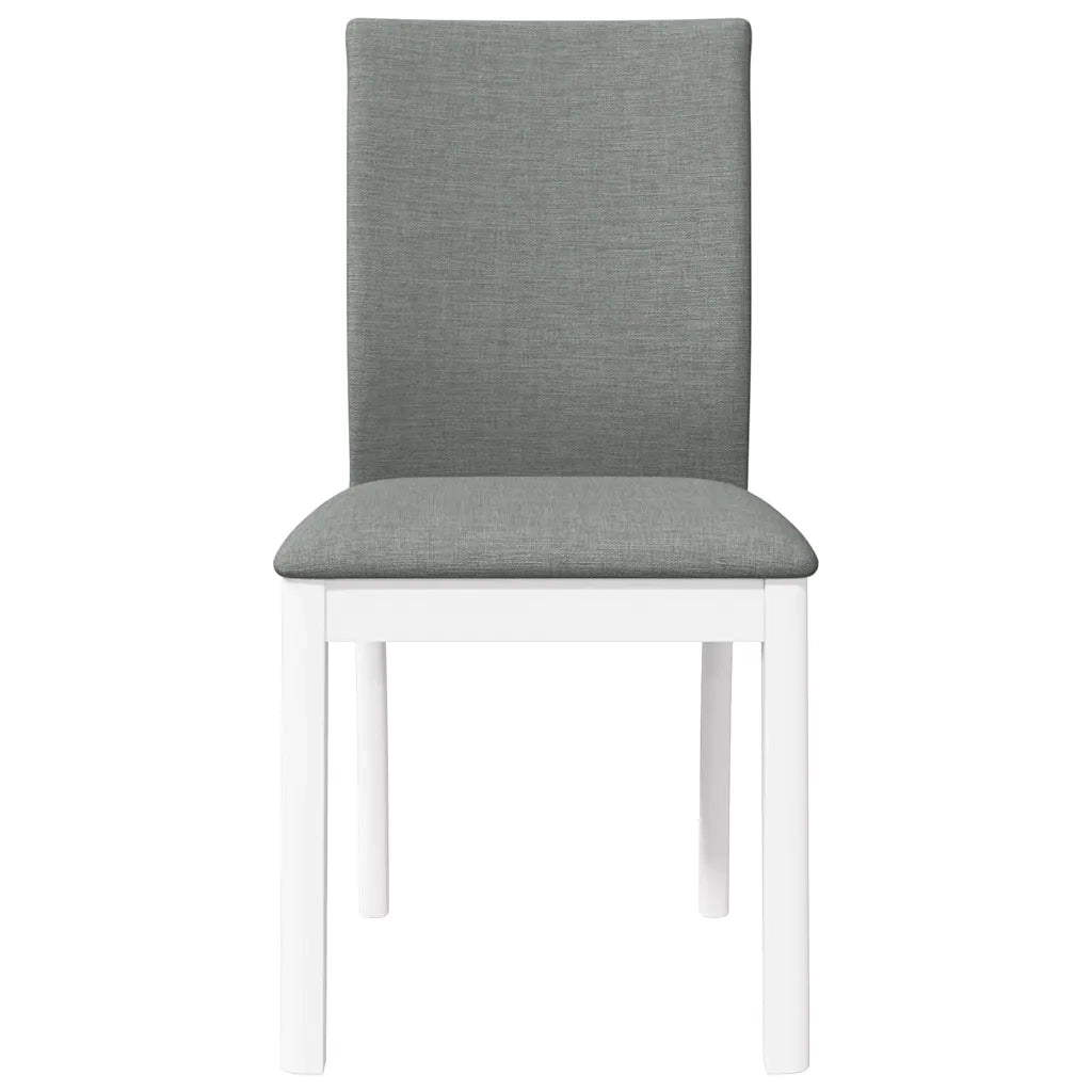 Sedie da Pranzo con Cuscini 2 pz Bianco Legno Massello di Hevea 4102451