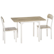 Set tavolo e sedie pieghevole da pranzo ¨C zephmum ¨C bianco e naturale, 110x70 cm