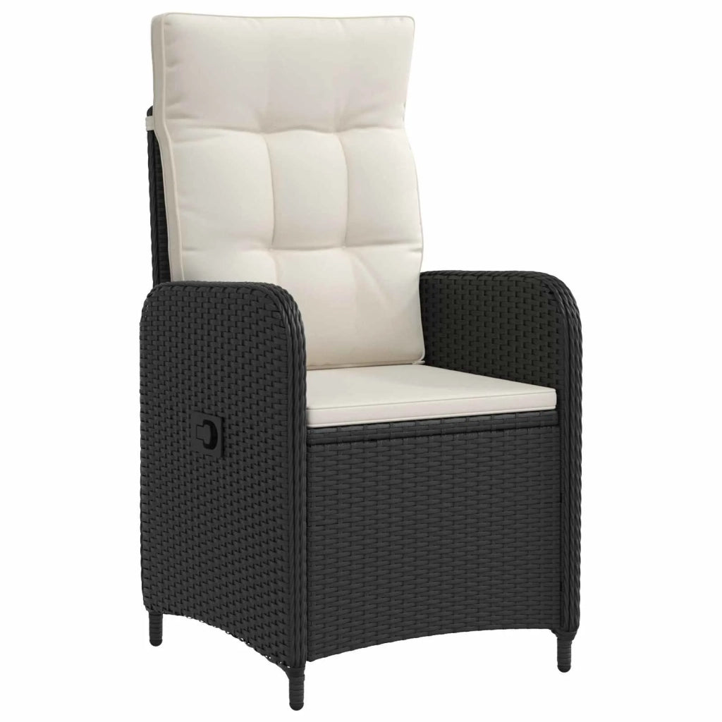 Set da pranzo per esterni 9 pz Nero e Bianco Crema polyrattan 3422307