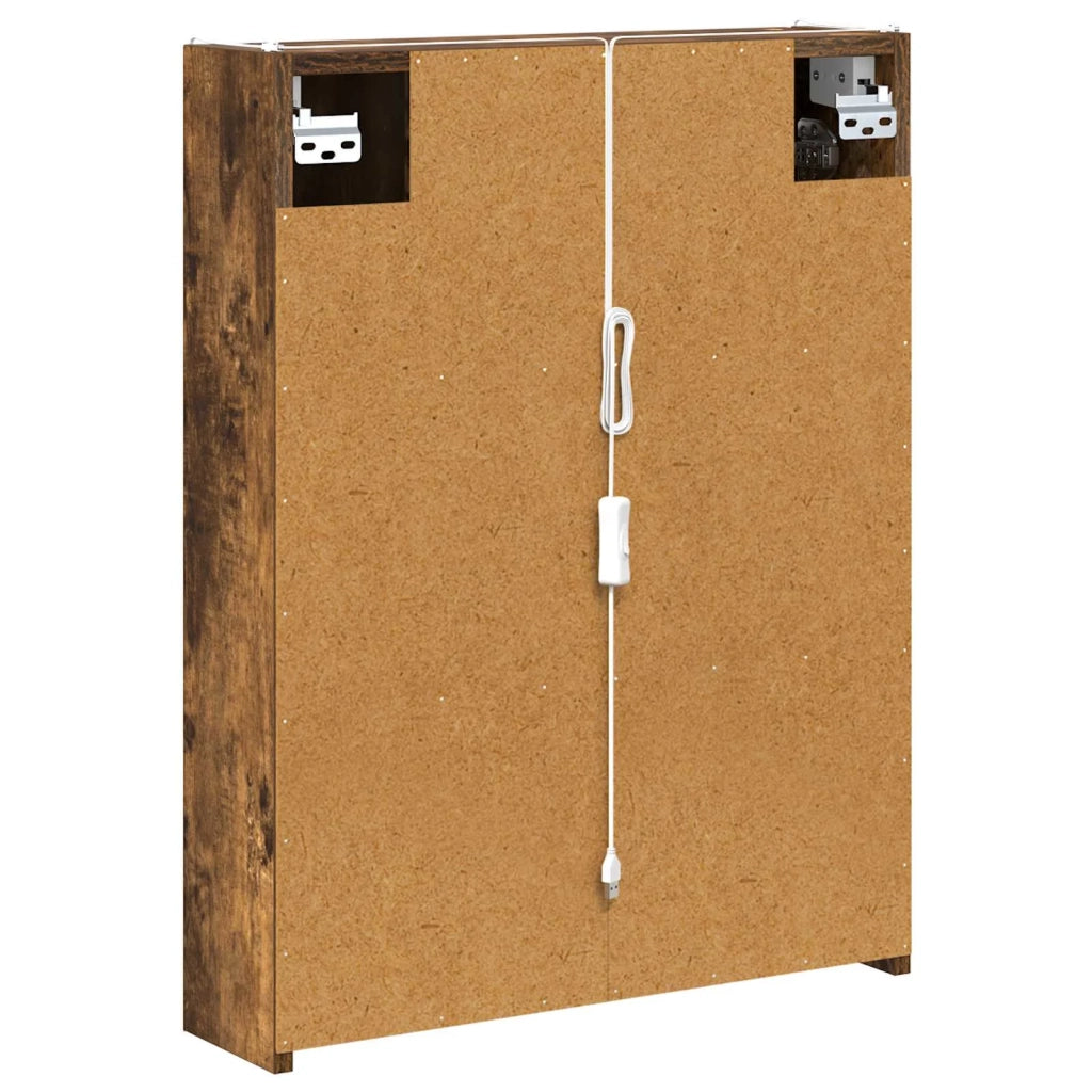 Mobiletto per specchio da bagno Rovere fumé 73.5 x 15.5 x 70 cm
