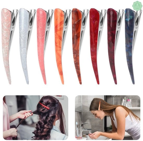 12 pezzi di spille per capelli senza pieghe, spille per capelli senza pieghe, spille per capelli con spille e spille per capelli per acconciature, pony, onde, styling o applicazione di makeup, bianco