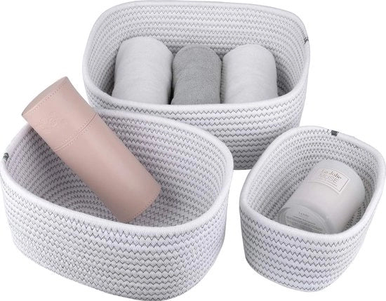 Opacchette di canapa, cesta intrecciata per pannelli, armadi, nursery, set da 3