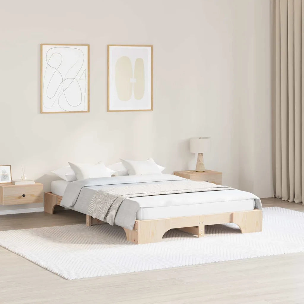 Struttura del letto Naturale 140 x 190 cm Pino massello 872866