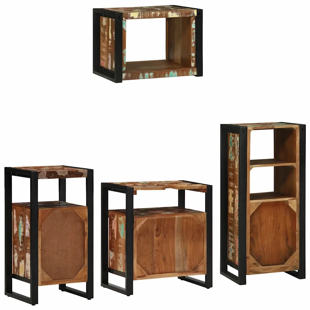 Set di mobili per il bagno 4 pcs Legno Recuperato Massello 3305675