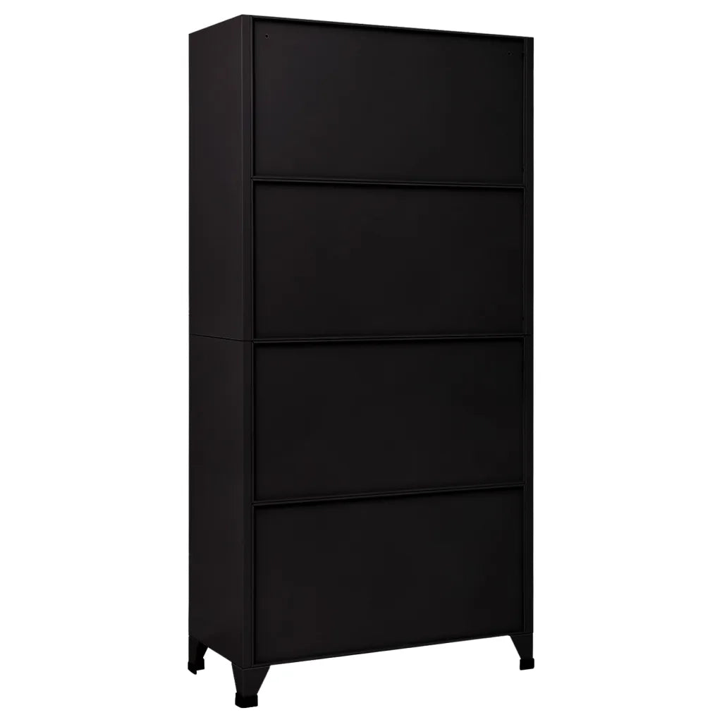 Armadietto con Serratura Nero 90x40x180 cm in Acciaio 339830