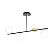 Plafoniera Contemporaneo Vishnu Acciaio Nero 6 Luci E14 Ip20