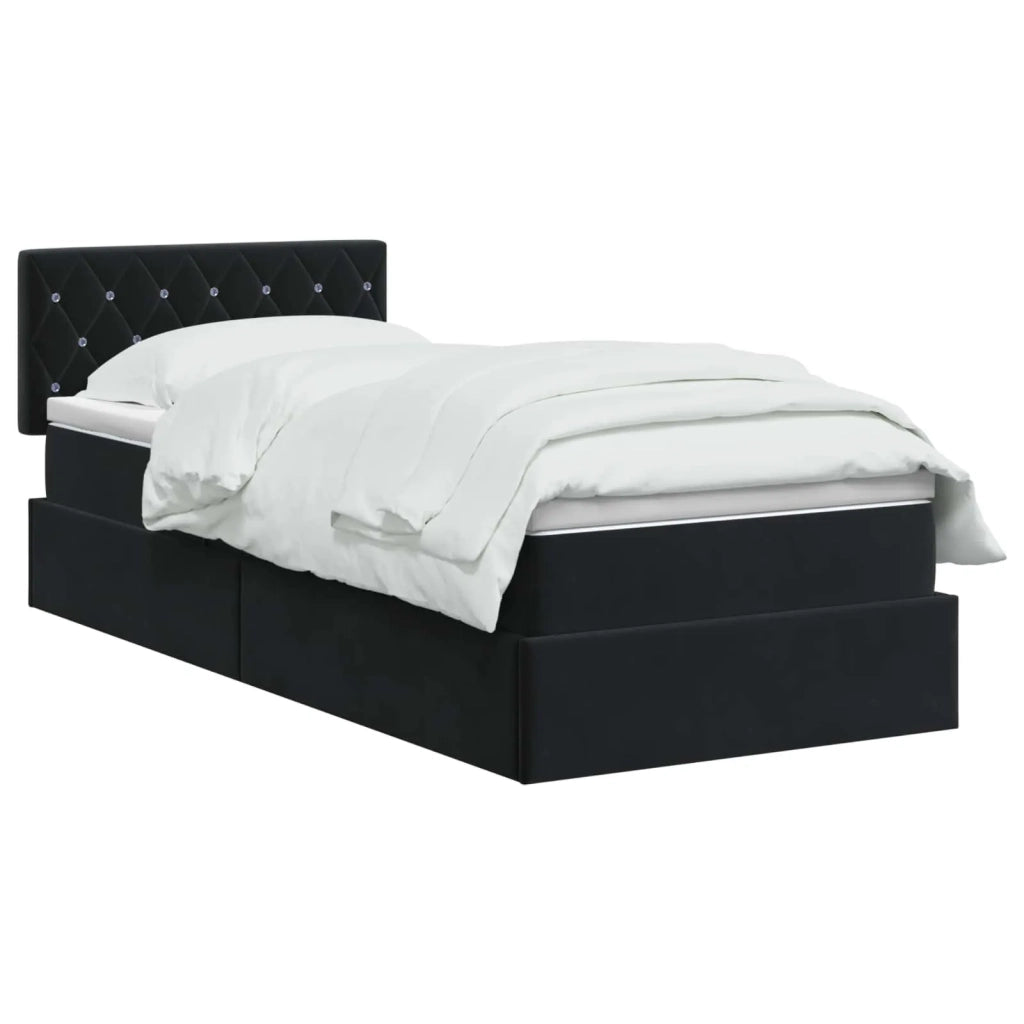 Letto con Contenitore con testiera Nero 100 x 200 cm Velluto 3458729