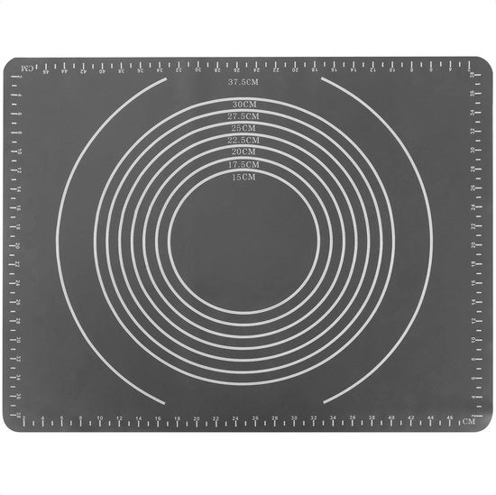 Mat Bak da Siliconio - Alternativa Duratura al Carta da Cucina - Perfetto per la Cottura di Biscotti, Pane e Pizza - Mat da Cottura Antiscivolo per Forno (1 pezzo - Grigio)