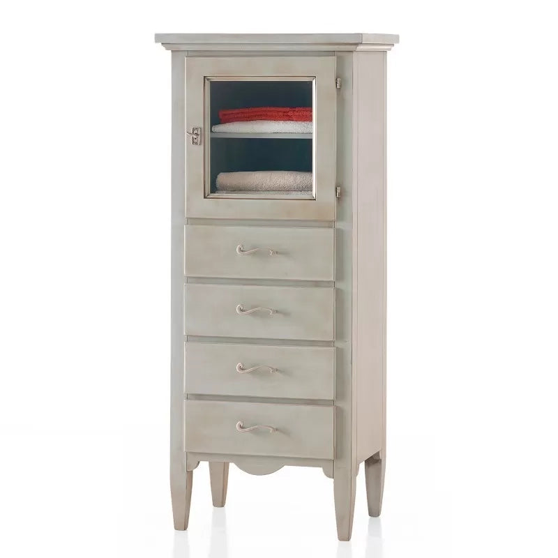 Vetrinetta 1 porta 4 cassetti laccato effetto ossidato misure l.57 p.40 h.134 - Mobili 2G