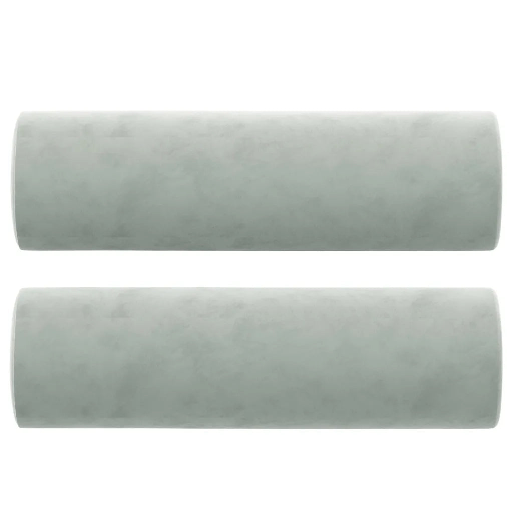 Cuscini Decorativi 2 pz Grigio Chiaro ?15x50 cm in Velluto CFW9350374