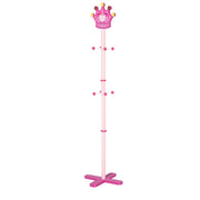 Appendiabiti da Terra per Bambini 35x35x142 cm in MDF e Legno  Rosa