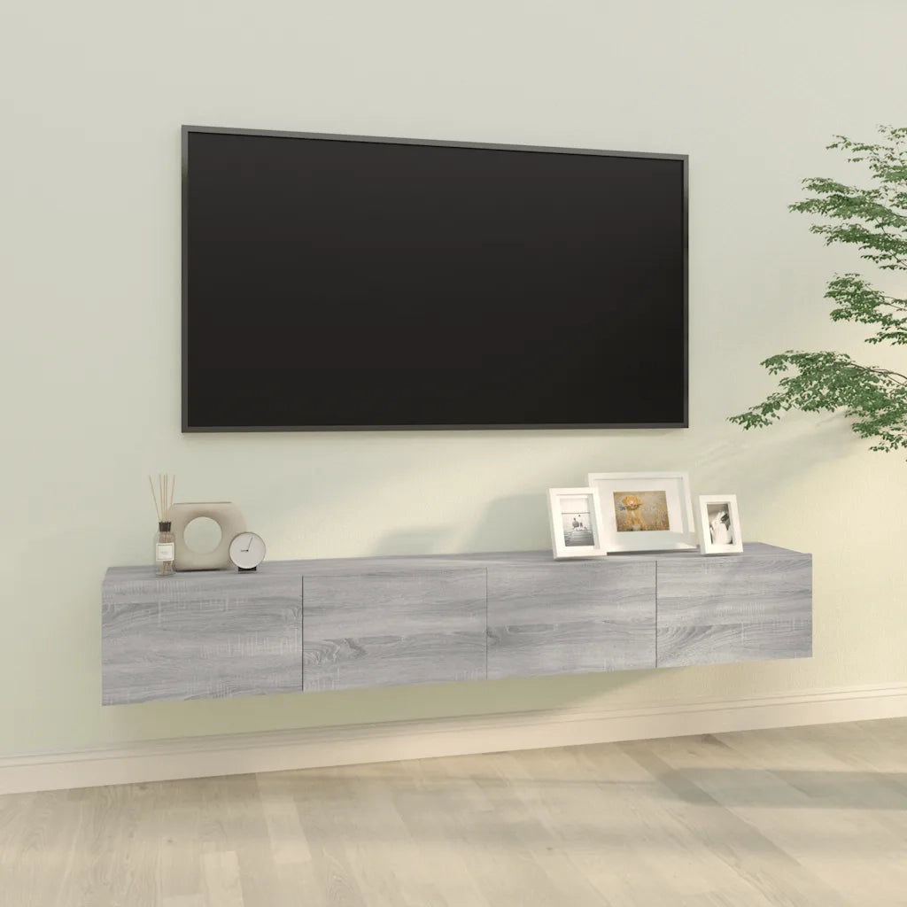 Mobili TV Muro 2pz | Armadietto TV | Mobile Porta TV Grigio Sonoma 100x30x30 cm Legno Multistrato