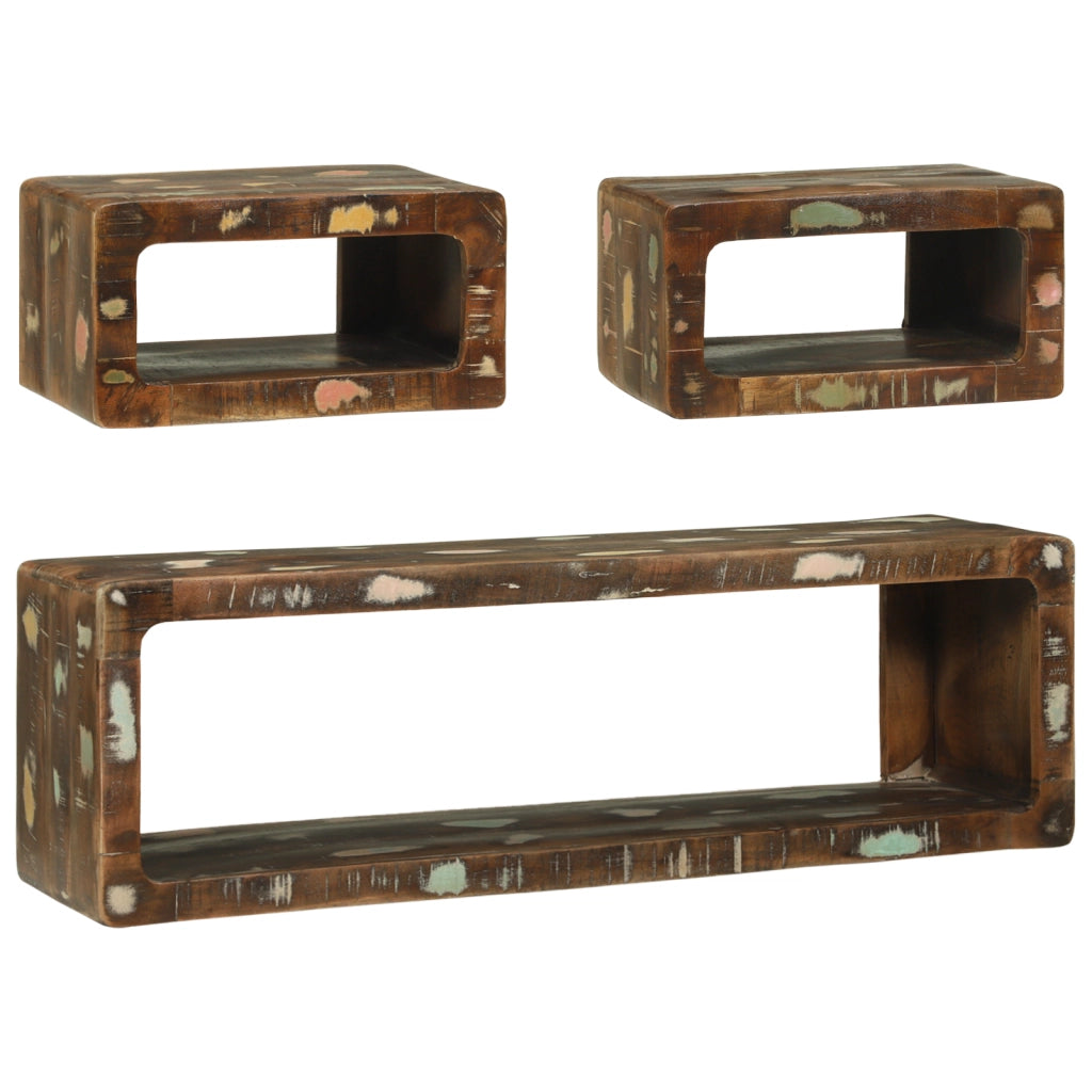 Set di Mobili TV in 3 Pezzi Multicolore Legno Massello Riciclato