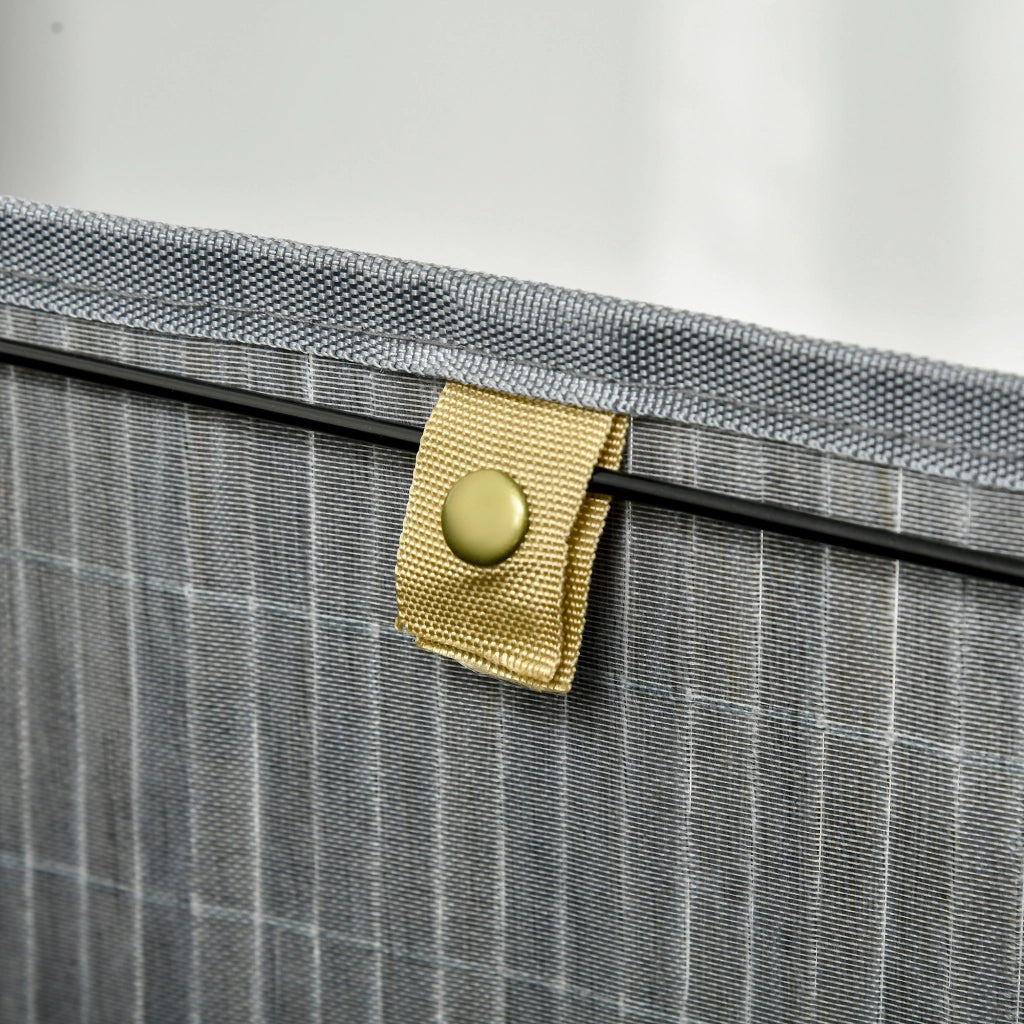 CESTO PORTABIANCHERIA Angolare 55 L 38x38x57 cm Bambù Grigio con coperchio