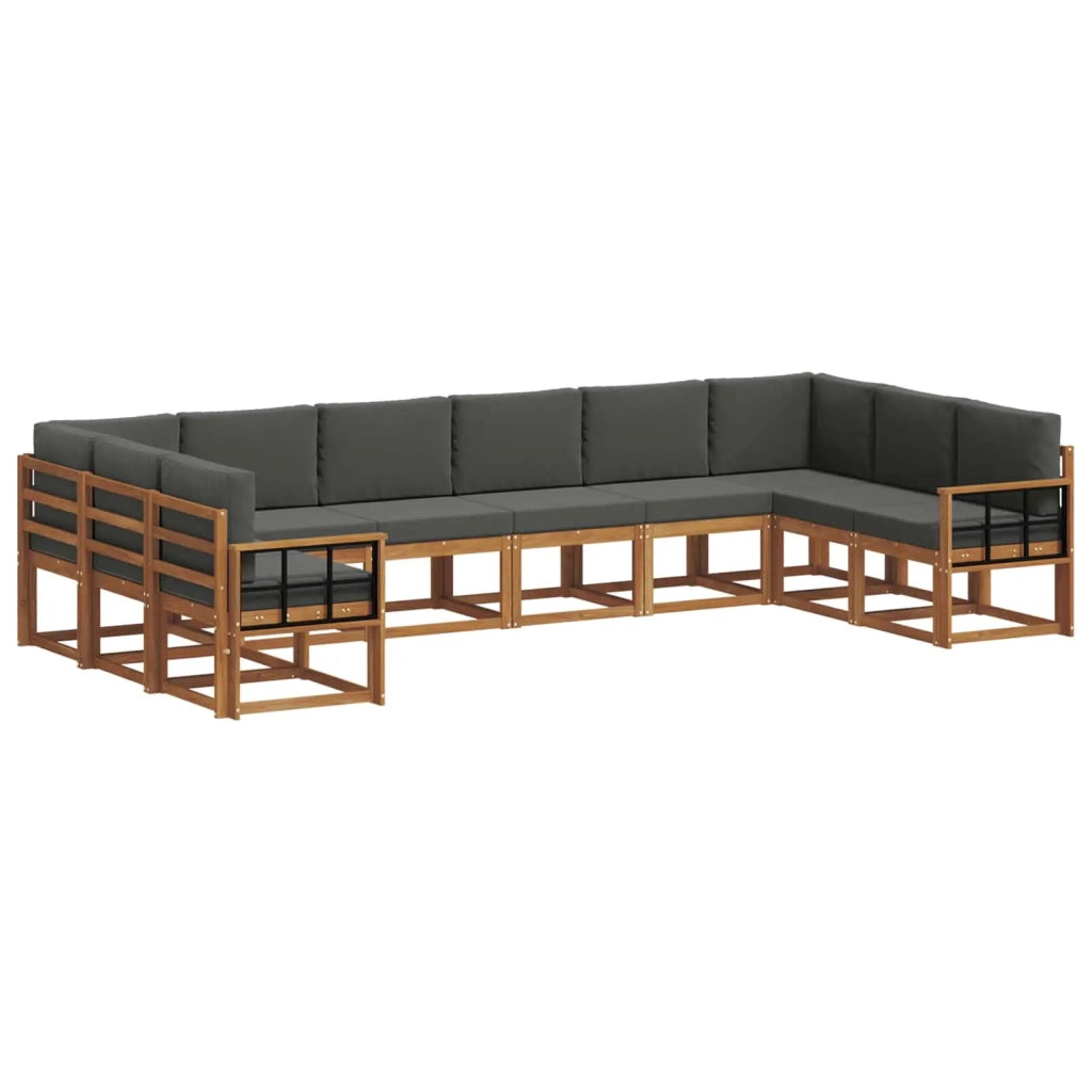 Set di divani da esterno 10 pcs Naturale e Antracite 3367065