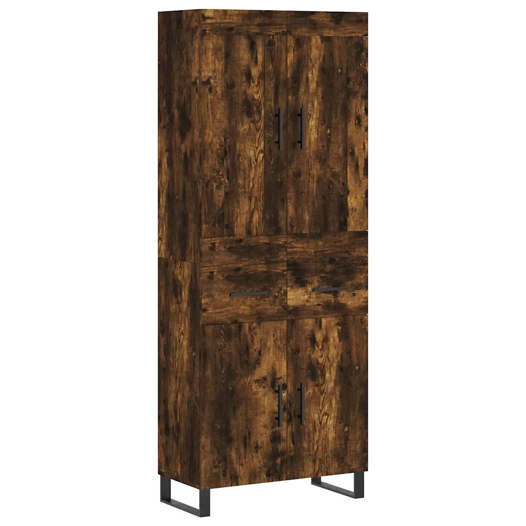 vidaXL Credenza Rovere Fumo  69,5x34x180 cm in Legno Multistrato