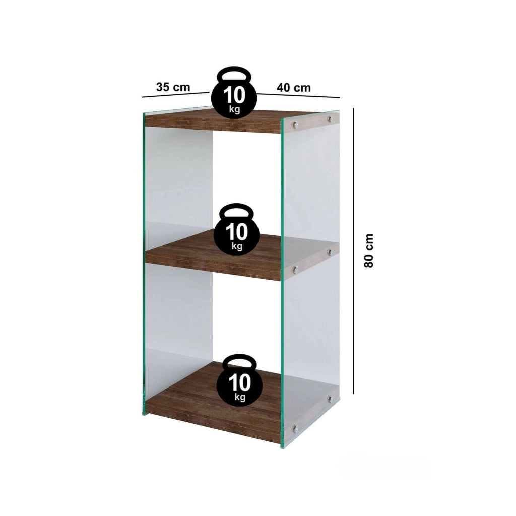 Libreria Zenobie, Scaffale da ufficio, Mobile portalibri, Biblioteca, 40x35h80 cm, Noce