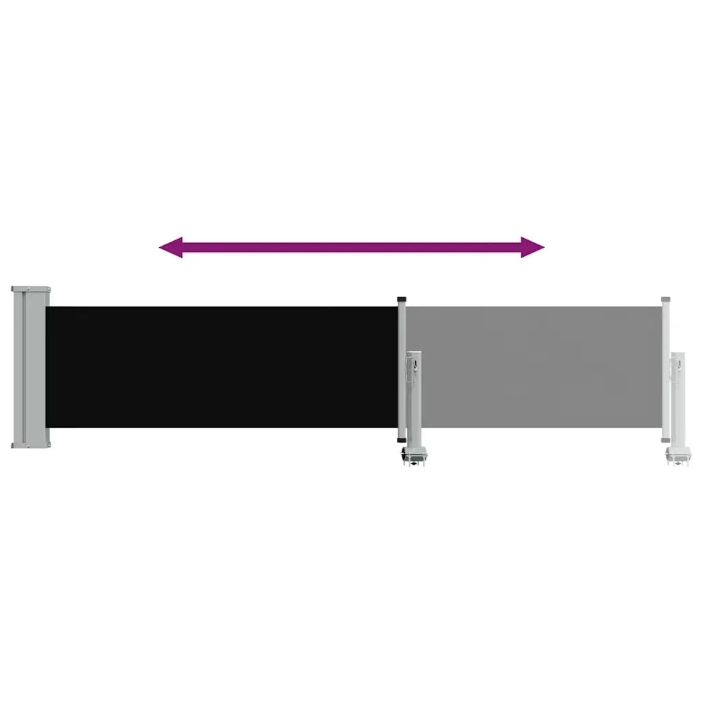 Tenda Laterale Retrattile per Patio-Tenda parasole per balcone 60x300 cm Nero