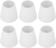 Lampenkap in Stoffa Bianca - Moderna e Minimalista Lampenkap - Adatta per Candelabro e Tavolo - Perfetta Perforazione - 6 Pezzi