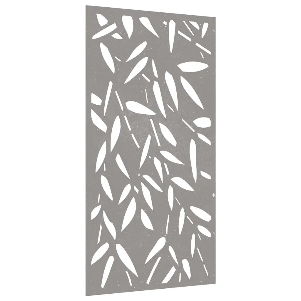 Decorazione Muro Giardino 105x55 cm Foglie Bambù Acciaio Corten 824483