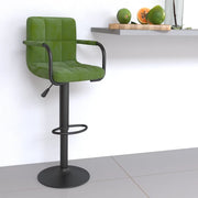 vidaXL Sgabello da Bar Verde Chiaro in Velluto